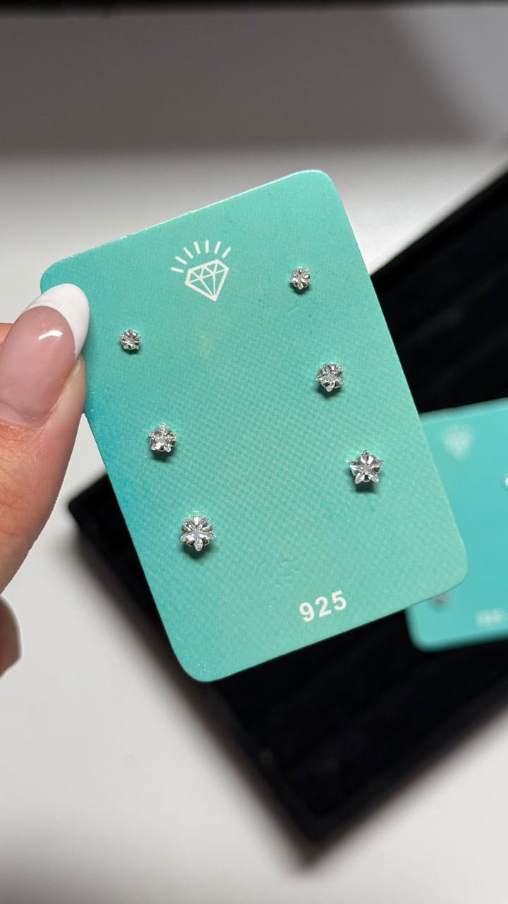 trio de brincos estrela